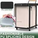 190L (50 Gal) Extra Large Fashion Laundry Hamper 2 Section with Lid, Rolling Laundry Basket Hamper with Handle, Laundry Organizer Storage Cart with Sturdy Metal Frame for Laundry Room, Hotel, White