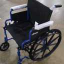 Drive Medical Blue Streak Wheelchair with Flip Back Desk Arms, Elevating Leg Rests Folding Outdoor Desk Length Arms,Alloy Steel 20 Inch Seat