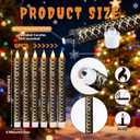 6 Pcs Black and Gold Christmas Flameless Taper Candles - 9.65 Inch Battery Operated LED Candlesticks with Flickering Flame, Elegant Xmas Table Centerpiece for Holiday Home Party Decor