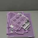 SUPEASY Desk Organizers Metal Desk Magazine File Holder with 5 Vertical Compartments Rack File Organizer for Office Desktop, Home Workspace, Purple (Small)