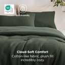 Bedsure Oliver Green Queen Bedding Comforter Set, Waffle Breathable Bedding Set, All Season Comforter with 3 Pieces, 1 Waffle Weave Comforter (90"x90") and 2 Pillowcases (20"x26")