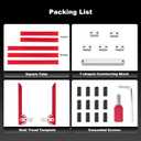 Stair Tread Template Tool - Upgrade Dual Nut Locking Stair Tread Measuring Tool Jig for Stair Tread Gauge, Stair Gauge Measuring Tool, Compatible with Many Types of Layout Projects-RED