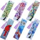 choyaxo 6 Pack Diamond and Painting Bookmark DIY Leather Tassel Bookmark for Adult Beginners Christmas New Year Graduation Birthday Gift 8.3x2.4 Inch