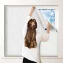 White Blackout Curtains for Bedroom, Portable DIY Window Blinds, No Drill Window Shades & Blackout Blinds with Stickers & Tabs for Travel, Dorm Room, Media Room (79" x 57")