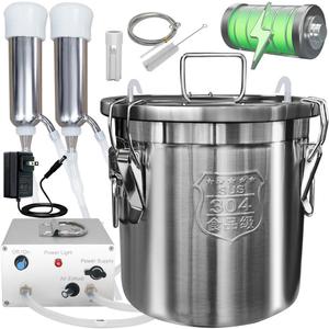 12L Cow Milking Machine, Rechargeable Battery Powered Speed Adjustable Pulsating Vacuum Pump, 304 Stainless Steel Milk Bucket with Auto Stop Check Valve Cow Milker Machine (Pro Model)