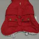 KYEESE Dog Coat Soft Pet Sweater for Cold Weather Waterproof Dogs Jacket with Fleece Lined Windproof Dog Coats for Small Dogs Thick Cat Clothes with Pocket Warm Pet Winter Puffer Coat with Leash Hole (02# Red) S