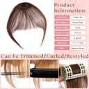Clip in Bangs 100% Real Human Hair Extensions French Bangs for Women Fake Bangs Clip on Bangs Faux Hair extensions Fringe with Temples (Medium Brown)