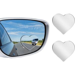 2 x Blind Spot Mirror 2 Pack Cute Car Accessories for Women Heart Shaped Valentines Gifts for Girlfriend Car Essentials Side Blindspot Mirrors Wide Angle Mirrors Adjustabe Convex Rear View Mirror, Medium