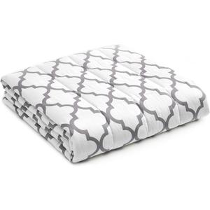 YnM Weighted Blanket,Heavy 100 Percent Oeko-Tex Certified Cotton Material, Bed Blanket for One Person of 190lbs, Ideal for Queen/King Bed (60x80 Inches, 20 Pounds, Lattice Scroll)