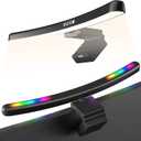 Curved Monitor Light Bar with RGB Backlight, Computer Screen Lamp for Eye Care, Dual Light Source with Touch Control Timed Gaming Accessory
