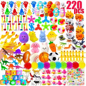 GOAUS Easter Egg Fillers Party Favors for Kids, 220 Pcs Small Toys Prizes Bulk, Goodie Bags Stuffers, Treasure Box Toys for Classroom, Prize Box Birthday Goody Bag