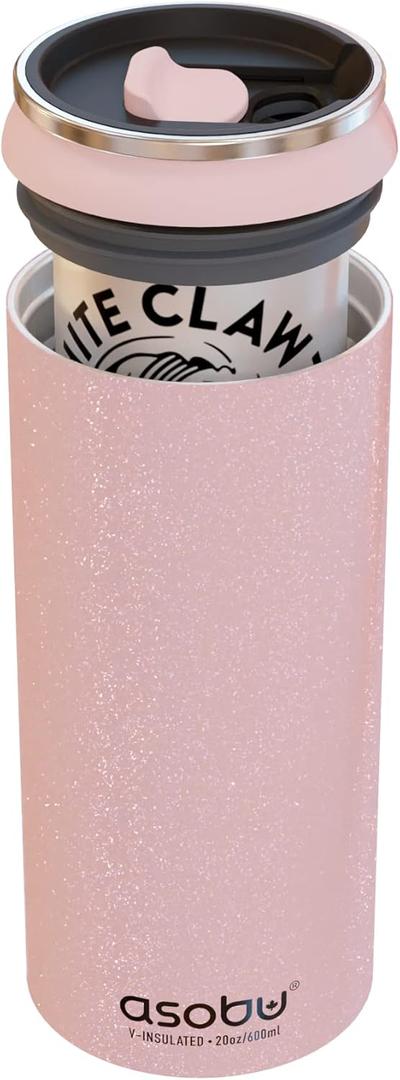 Asobu Multi Can Cooler Insulated Sleeve fits for Slim and Standard 12 Oz and 16 Oz Hard Seltzer, Soda, Beer or Energy Drinks and all standard size Beer Bottles - Glitter Pink)