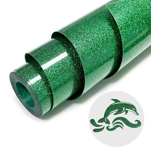 WRTUUED Green Glitter HTV Heat Transfer Vinyl Rolls - 12" x10ft Glitter Iron On Vinyl for Cricut and Shirts, Easy to Cut & Weed & Transfers for Heat Press Vinyls DIY Design