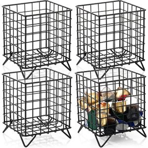 Zubebe 4 Pcs Coffee Pod Holder Large Capacity Coffee Pod Basket Wire Organizer Capsule Cages Metal Storage Capsule Basket, 5.3 x 5.3 x 6.3 In (Black) Zubebe 4 Pcs Coffee Pod Holder Large Capacity Coffee Pod Basket Wire Organizer Capsule Cages Metal Storage Capsule Basket, 5.3 x 5.3 x 6.3 In (Black)