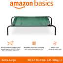 Amazon Basics Cooling Breathable Elevated Dog Bed with Durable Metal Frame for Large Dogs, X-Large, 60 x 37 x 9 Inch, Green, Easy to Clean