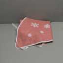 MACTING Christmas Small Tree Skirt, 30 Inch Burlap Pink Tree Mat with White Snowflake Printed for Xmas Tree Farmhouse Holiday Party Indoor Home Decorations