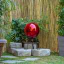 Alpine Corporation 10" Diameter Indoor Outdoor Glass Gazing Globe Yard Decor, Red