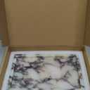 Natural Marble Vanity Tray, 9.8"x5.9" Genuine Calacatta Viola Marble Tray for Bathroom/Kitchen/Dresser