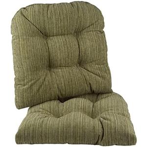 Klear Vu Gripper Overstuffed Universal Non-Slip Dining Chair Cushions for Kitchen Decor or Office Use, U-Shaped Skid-Proof Seat Pad, 17x17 Inches, 2 Count (Pack of 1), Chenille Green