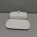 Sweese Butter Dish with Lid, Porcelain Butter Keeper, 7.8 Inch Butter Holder with Handle Cover, Butter Container Perfect for East West Coast Butter, White