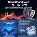 THINKAR SoraClips Open Ear Earbuds, 4.6G Ultra Lightweight Clip On Headphones, 31H Playtime AI ENC Wireless Bluetooth 5.4 Clear Call Earphones, Comfort for Sport Running Workout Travel, White