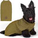 KYEESE Dog Sweater with Leash Hole for Small Dogs Male Warm Pullover with Reflective Yarn Soft Knit Pullover Boy Dog Coats Cozy Lightweight Thick Sweater Pet Indoor Outdoor Wear,Brown,Small (S (18-24lbs))