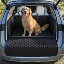 Pecute SUV Cargo Liner for Dogs, Water Resistan Pet Trunk Cover with Soft Cushion, Non-Slip Dog Back Seat Mat for SUVs Sedans with Bumper Flap Protector, Padded, Black