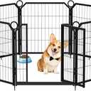 Dog Playpen Outdoor,8panel 17.83Ft(L) Dog Fence with Gate for Yard,Pet Exercise Pen for Rv Camping Garden for Puppy and Small Dogs(24inch)