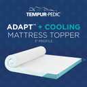 Tempur-Pedic TEMPUR-Adapt + Cooling 3-Inch Twin Mattress Topper Medium Luxury Premium Foam, Washable Cover, Medium Cooling Topper, white