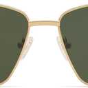 Retro Polarized Sunglasses Vintage Rectangular Metal Frame Sun Glasses AP3635 m C2 Gold/Green 