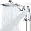 G-Promise All Metal 12 Inch Shower Head with Massage Mode Handheld, Rain Shower Head with Handheld Spray Combo, 3-Way Diverter with Pause Setting, 11 Inch Adjustable Extension Arm (Chrome)