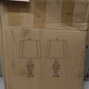 28.5" high Vintage Brown Table Lamps Set of 2 - Bedside Lamp with Faux Silk Shades - for Bedroom and Living Room with USB and Nightlight - Perfect for Nightstands and Bedrooms (Bulb Included)