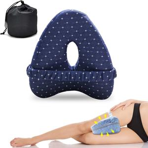 Smooth Spine Pillow For Side Sleeping Alignment Pillow - Relieve Hip Pain Sciatica Leg Pillow For Side Sleeping Knee Pillow Leg Pillow Hip Alignment Pillow Pillow, Improving Sleep Quality (Blue)