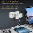 European Travel Plug Adapter 1 Pack, TESSAN Europe International Power Adaptor with 4 Outlets 3 USB Charging Ports (1 USB C), Type C Plug for Germany Iceland Spain Italy France