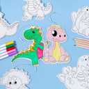 EDSPORTSHOUSE Mosaic Foil Stickers Craft Kits for Kids -Dinosaur DIY Party Favors Craft Activity,Travel Toys,Easter Basket Stuffers,Birthday Gifts for Girls Boys Ages 3,4,5,6,7,8