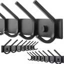 WEBI Coat Rack Wall Mounted,24 Inch 8 Hooks for Hanging Coats,Hook Rack Hook Rail Coat Hanger Wall Mount for Backpack,Clothes,Jacket,Black,2 Packs