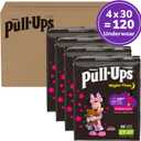 Pull-Ups Girls' Nighttime Potty Training Pants, Training Underwear, 2T-3T (16-34 lbs), 120 Ct