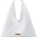 NEWBELLA Anne Knitted Shoulder Hobo Bag City Chic Sporty Women Hobo Handbags (White)