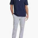 Men's Pajama Set with Henley Neckline 100% Cotton Soft and Comfortable Nightwear 2-Piece Lounge Set, M, Short Navy Blue Grey