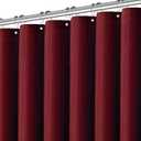 PANGSINNE Elegant Burgundy Fabric Shower Curtain - Waffle Textured Heavy Duty Cloth Curtains for Bathroom, 256GSM Hotel Spa Luxury Weighted Polyester Bath Curtain Set with 12 Hooks 72Wx72H