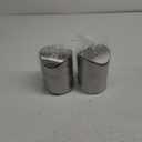 2 Pcs Desk Trash Can with Swing Lids, 12 Rolls of Trash Bags, 2L Brushed Stainless Steel Countertop Garbage Bin Small Wastebasket with Lid for Office Desk, Coffee Table(Silver)