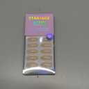 BTArtbox Press On Nails Medium Almond - Press on Nails Chrome Nails, Light Weight & Fit Perfectly Fake Nail with Nail Glue, Nude Glue On Nails in 16 Sizes, Glazed Donut