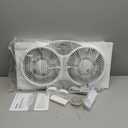 shinic Window Fan with Reversible Airflow Quiet, Twin 9" Blades, Full Remote Control, 3 Functions-3 Speeds, Bathroom Kitchen Window Exhaust Fan, Width Adjustable (From 23.5" to 37") ETL Certified