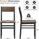 MECHYIN Dining Chairs Set of 4, Rustic Wood Dining Room Chairs with Thickened and Strengthened Metal Steel Frame & Slat Back, Modern Farmhouse Chair for Kitchen, Dining Room (4, Nut-Brown)