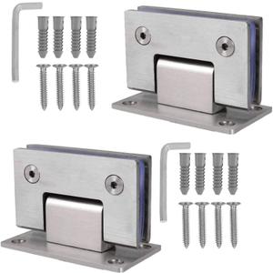 KAFENDA 90 Degree Shower Door Hinges, Heavy Duty Frameless Glass Door Hinges Stainless Steel Bathroom Gate Clamp for 8-12 mm Toughened Glass, Rust & Corrosion Resistance