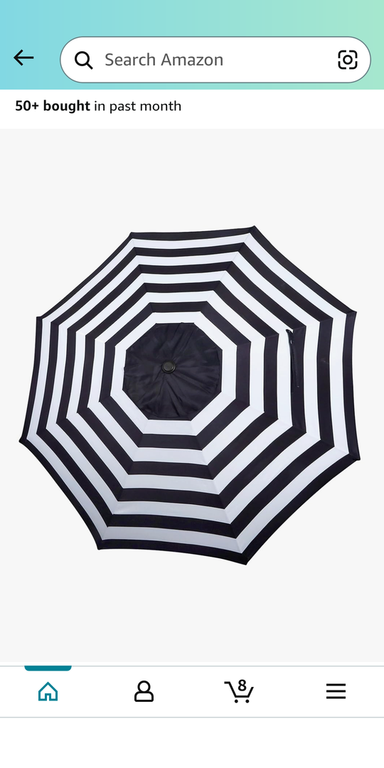 Blissun 9ft Patio Umbrella Replacement Canopy, Market Umbrella Top, Outdoor Table Umbrella Canopy for 8 Ribs, Canopy Only 50"