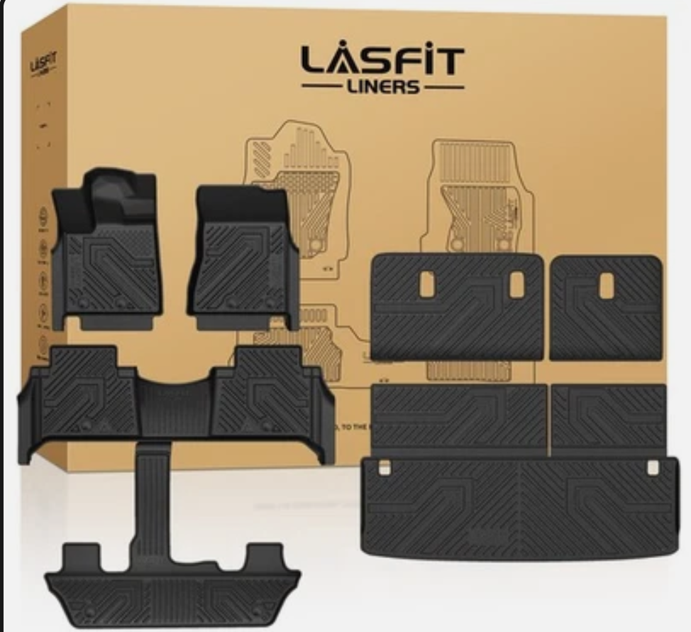 Floor Mats for Nissan Armada/Infiniti QX80 2025 2026(Only Fit 7 Seats)：All Weather Protector TPE Rubber Car Carpet, Anti-Slip Waterproof Tech Rugs for Car Interior 2025 2026 Accessories