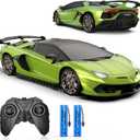 Remote Control Car for Lamborghini, Officially Licensed 1:16 Scale Lambo Hobby Rc Cars with Headlight, 2.4GHz Race Car Toys for Boy Girl 4-12 Years Old, 12Km/h, Birthday Gift (Green)