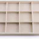 Oirlv Stackable 12 Girds Jewelry Trays Jewelry Storage Tray Showcase Display Organizer(13.8" X 1.4"X 9.4")