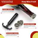 Wine Vacuum Pump and 4 Stoppers with Vacuum Detection Function, Wine Pump Vacuum Stoppers with Date Record, 30-Day Freshness, Reusable Wine Savers Vacuum Pump, Wine Air Remover Pump
